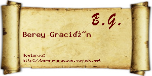 Berey Gracián névjegykártya